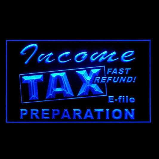 190176 Income Tax Preparation Office Shop Home Decor Open Display illuminated Night Light Neon Sign 16 Color By Remote