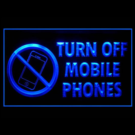 190201 Turn Off Mobile Phones Home Decor Open Display illuminated Night Light Neon Sign 16 Color By Remote