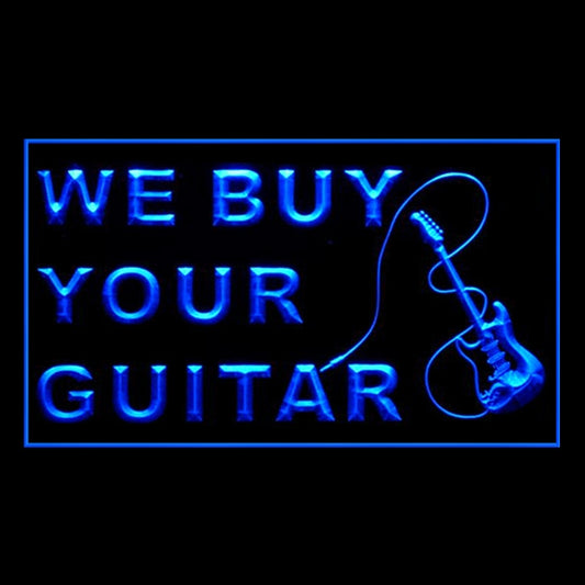 190212 We Buy Your Guitar Music Shop Home Decor Open Display illuminated Night Light Neon Sign 16 Color By Remote