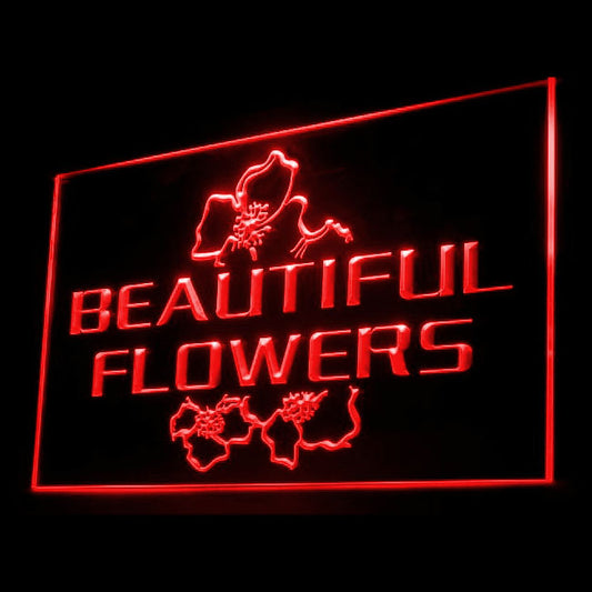 200002 Beautiful Flowers Store Shop Home Decor Open Display illuminated Night Light Neon Sign 16 Color By Remote