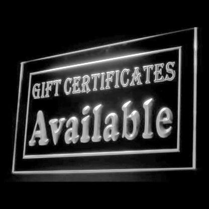 200006 Gift Certificates Available Store Shop Home Decor Open Display illuminated Night Light Neon Sign 16 Color By Remote
