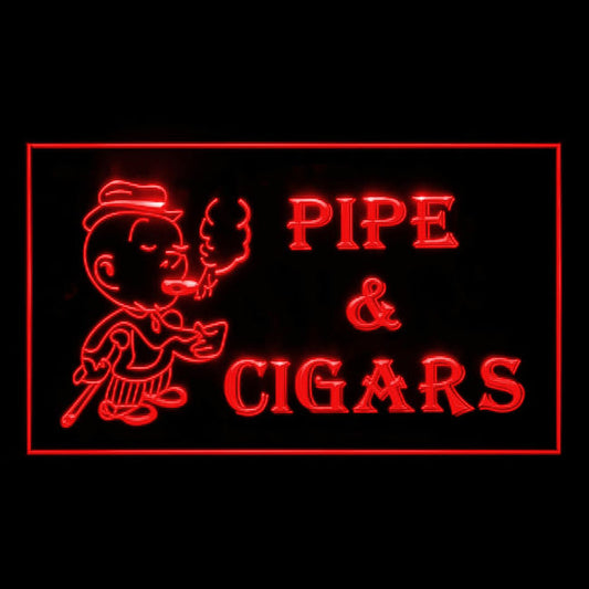 200014 Pipe Cigars Cuban Tobacco Store Shop Home Decor Open Display illuminated Night Light Neon Sign 16 Color By Remote