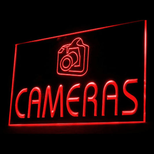 200023 Cameras Store Shop Home Decor Open Display illuminated Night Light Neon Sign 16 Color By Remote