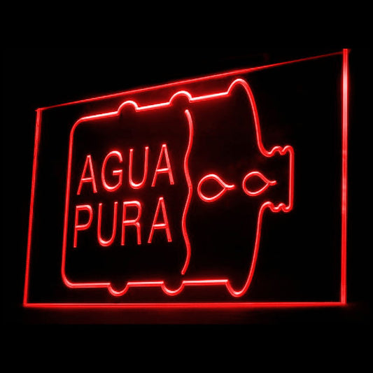 200037 Aqua Pura Store Shop Home Decor Open Display illuminated Night Light Neon Sign 16 Color By Remote