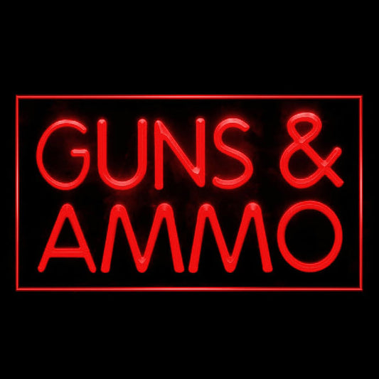 200045 Guns Ammo Shop Store Home Decor Open Display illuminated Night Light Neon Sign 16 Color By Remote
