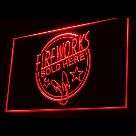 200049 Fireworks Sold Here Store Shop Home Decor Open Display illuminated Night Light Neon Sign 16 Color By Remote