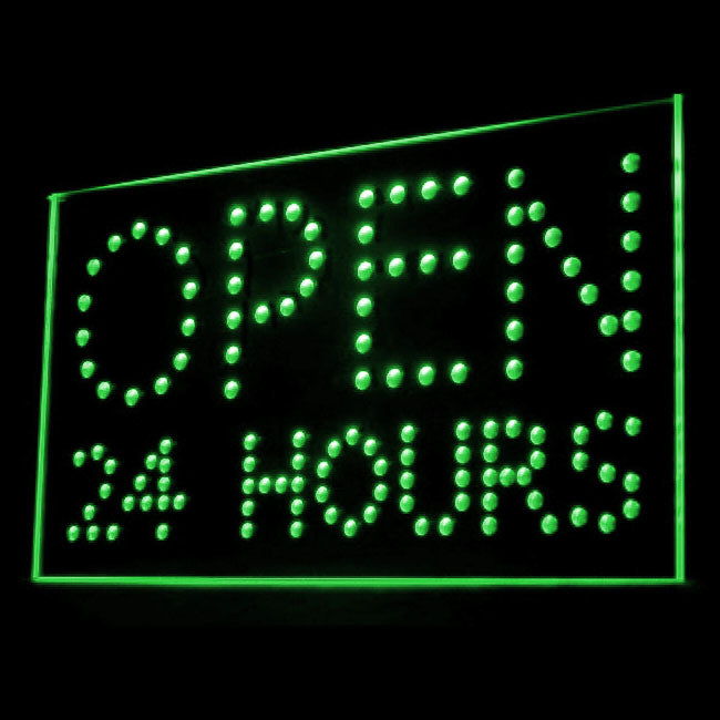 200064 Open 24 Hours Store Shop Home Decor Open Display illuminated Night Light Neon Sign 16 Color By Remote