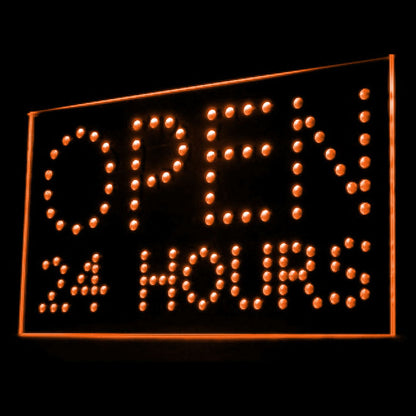 200064 Open 24 Hours Store Shop Home Decor Open Display illuminated Night Light Neon Sign 16 Color By Remote