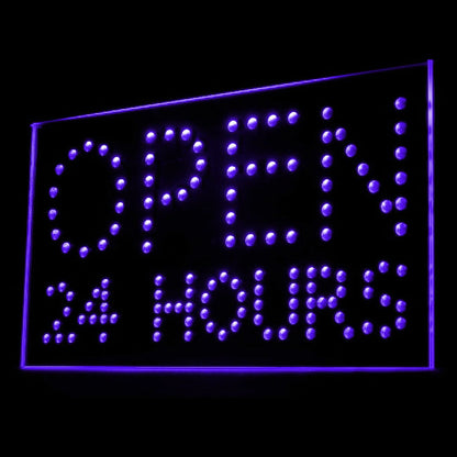 200064 Open 24 Hours Store Shop Home Decor Open Display illuminated Night Light Neon Sign 16 Color By Remote