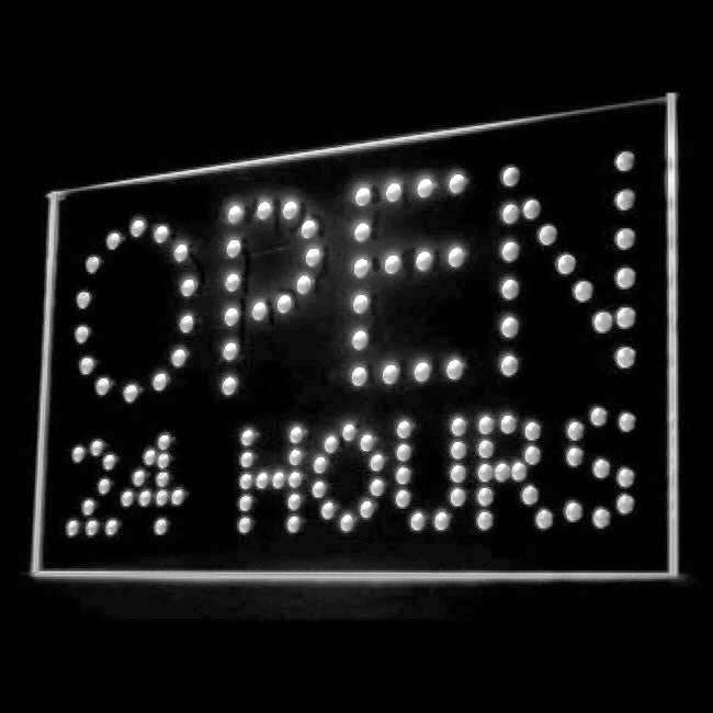 200064 Open 24 Hours Store Shop Home Decor Open Display illuminated Night Light Neon Sign 16 Color By Remote