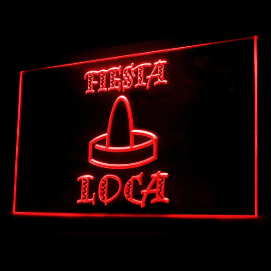 200070 Fiesta Loca Shop Home Decor Open Display illuminated Night Light Neon Sign 16 Color By Remote