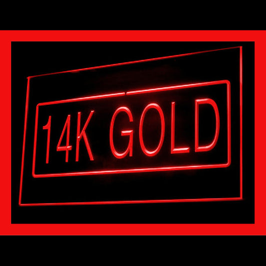 200088 14K Gold Store Shop Home Decor Open Display illuminated Night Light Neon Sign 16 Color By Remote