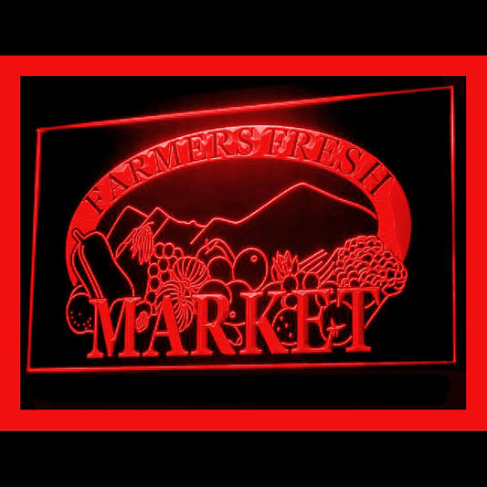 200093 Farmers Fresh Market Store Shop Home Decor Open Display illuminated Night Light Neon Sign 16 Color By Remote