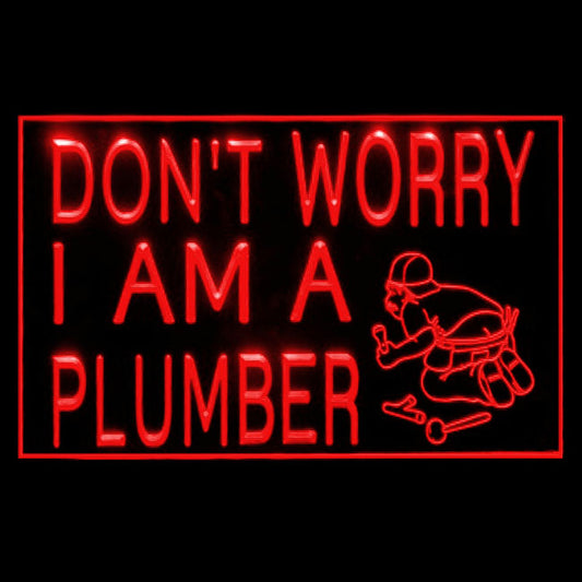 200112 I am Plumber Store Shop Home Decor Open Display illuminated Night Light Neon Sign 16 Color By Remote
