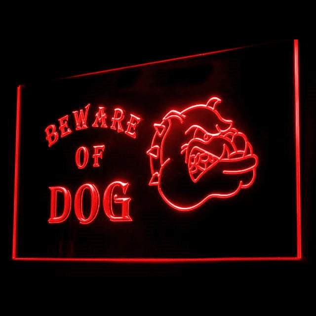 210001 Beware of Dog Pets Store Shop Home Decor Open Display illuminated Night Light Neon Sign 16 Color By Remote