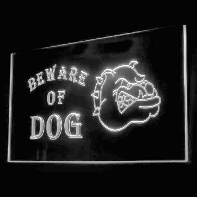 210001 Beware of Dog Pets Store Shop Home Decor Open Display illuminated Night Light Neon Sign 16 Color By Remote