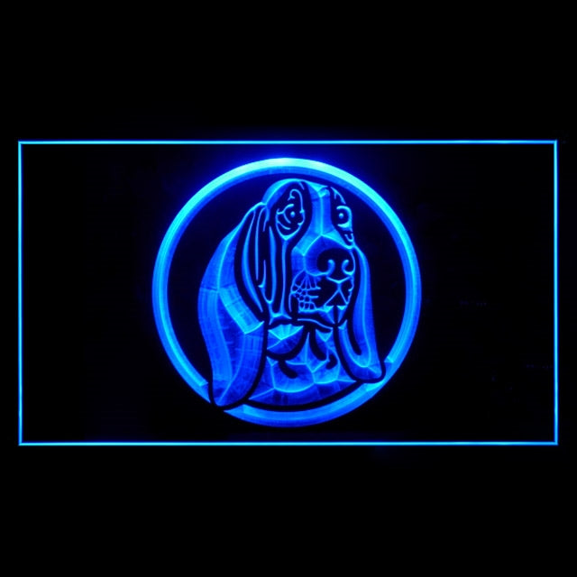210014 Basset Hound Pets Shop Home Decor Open Display illuminated Night Light Neon Sign 16 Color By Remote