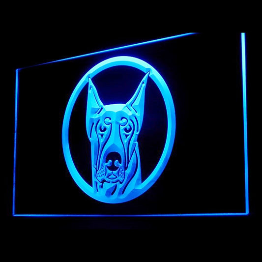 210028 Doberman Pinscher Pets Shop Home Decor Open Display illuminated Night Light Neon Sign 16 Color By Remote