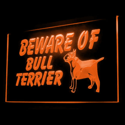 210066 Beware of Bull Terrier Pets Shop Home Decor Open Display illuminated Night Light Neon Sign 16 Color By Remote