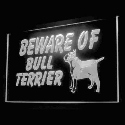 210066 Beware of Bull Terrier Pets Shop Home Decor Open Display illuminated Night Light Neon Sign 16 Color By Remote