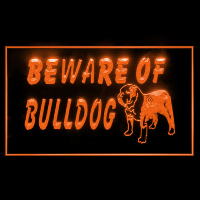 210067 Beware of Bulldog Pets Shop Home Decor Open Display illuminated Night Light Neon Sign 16 Color By Remote