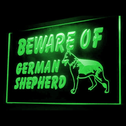 210068 Beware of German Shepherd Pets Home Decor Open Display illuminated Night Light Neon Sign 16 Color By Remote