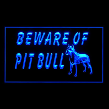210069 Beware of Pit Bull Terrier Pets Home Decor Open Display illuminated Night Light Neon Sign 16 Color By Remote