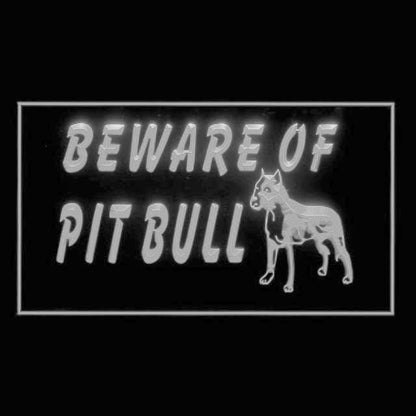 210069 Beware of Pit Bull Terrier Pets Home Decor Open Display illuminated Night Light Neon Sign 16 Color By Remote