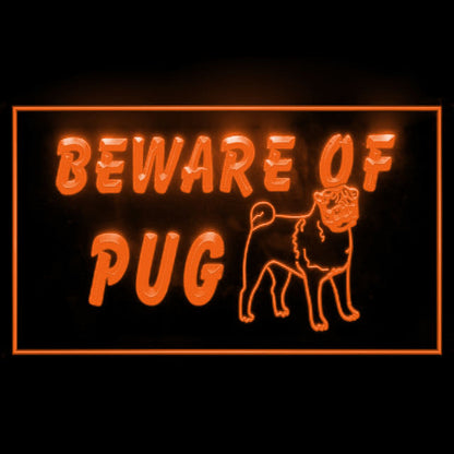 210070 Beware of Pug Pets Shop Home Decor Open Display illuminated Night Light Neon Sign 16 Color By Remote