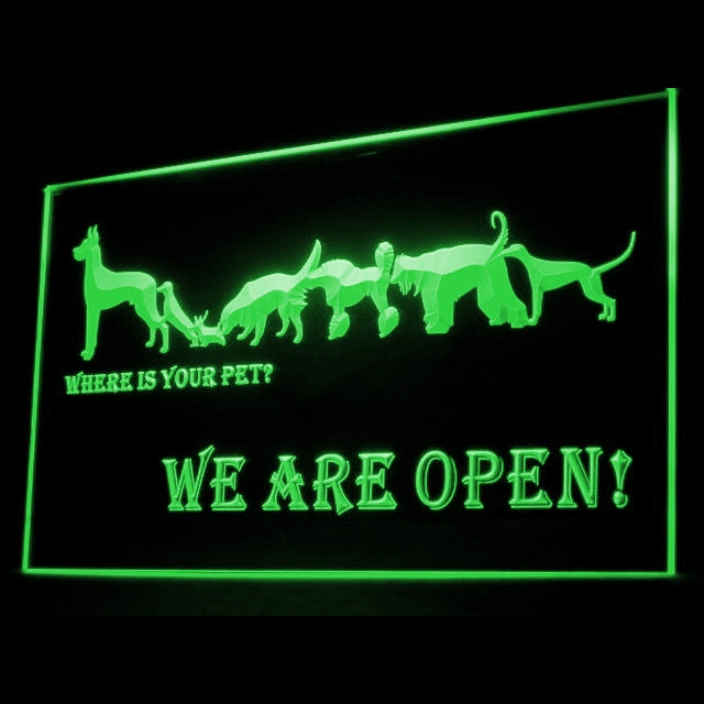 210073 Pets Store Shop Home Decor Open Display illuminated Night Light Neon Sign 16 Color By Remote