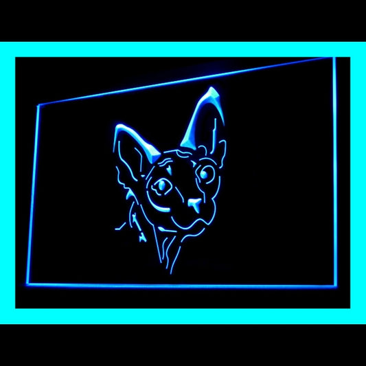 210074 Sphynx Canadian Cats Pets Shop Home Decor Open Display illuminated Night Light Neon Sign 16 Color By Remote