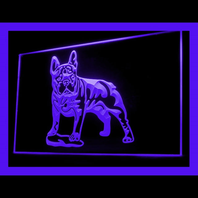 210077 French Bulldog Pets Shop Home Decor Open Display illuminated Night Light Neon Sign 16 Color By Remote