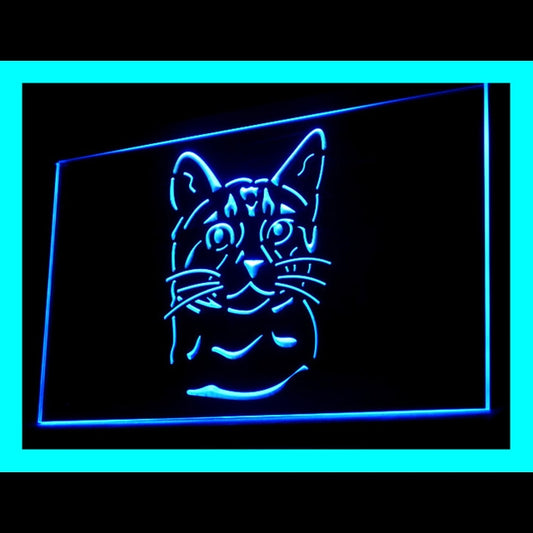 210078 Bengal Cat Pets Shop Home Decor Open Display illuminated Night Light Neon Sign 16 Color By Remote