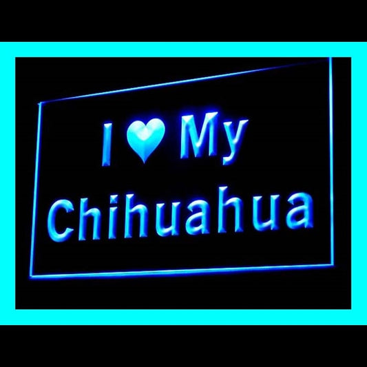 210086 I Love My Chihuahua Pets Shop Home Decor Open Display illuminated Night Light Neon Sign 16 Color By Remote