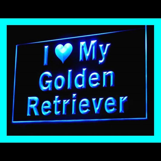 210090 I Love My Golden Retriever Pets Shop Home Decor Open Display illuminated Night Light Neon Sign 16 Color By Remote