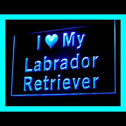 210091 I Love My Labrador Retriever Pets Shop Home Decor Open Display illuminated Night Light Neon Sign 16 Color By Remote