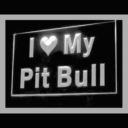 210092 I Love My Pit Bull Pets Shop Home Decor Open Display illuminated Night Light Neon Sign 16 Color By Remote