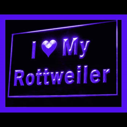 210094 I Love My Rottweiler Pets Shop Home Decor Open Display illuminated Night Light Neon Sign 16 Color By Remote