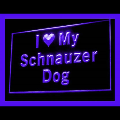 210096 I Love My Schnauzer Pets Shop Home Decor Open Display illuminated Night Light Neon Sign 16 Color By Remote