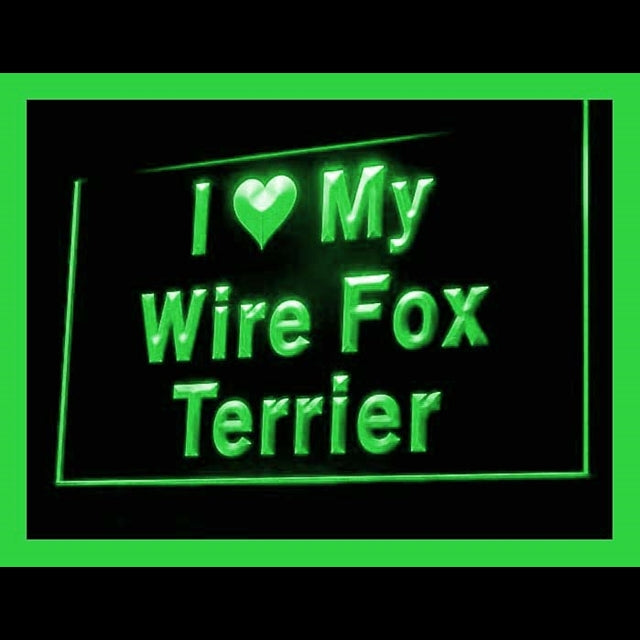 210099 I Love My Wire Fox Terrier Pets Shop Home Decor Open Display illuminated Night Light Neon Sign 16 Color By Remote