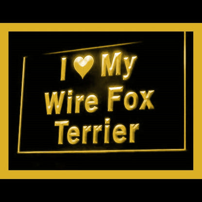210099 I Love My Wire Fox Terrier Pets Shop Home Decor Open Display illuminated Night Light Neon Sign 16 Color By Remote