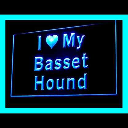 210100 I Love My Basset Hound Pets Shop Home Decor Open Display illuminated Night Light Neon Sign 16 Color By Remote