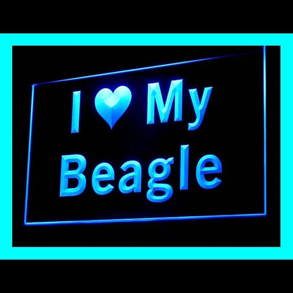 210101 I Love My Beagle Pets Shop Home Decor Open Display illuminated Night Light Neon Sign 16 Color By Remote