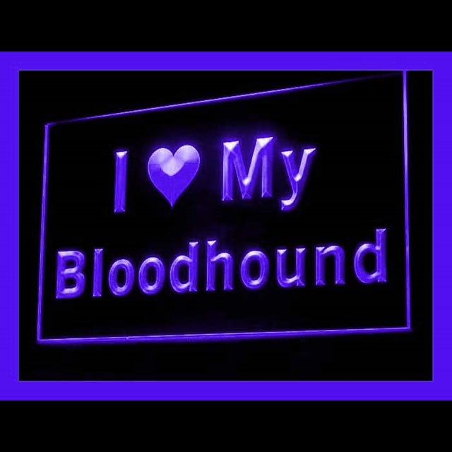 210102 I Love My Bloodhound Pets Shop Home Decor Open Display illuminated Night Light Neon Sign 16 Color By Remote