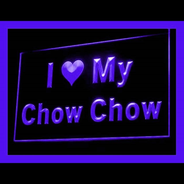 210107 I Love My Chow Chow Pets Shop Home Decor Open Display illuminated Night Light Neon Sign 16 Color By Remote