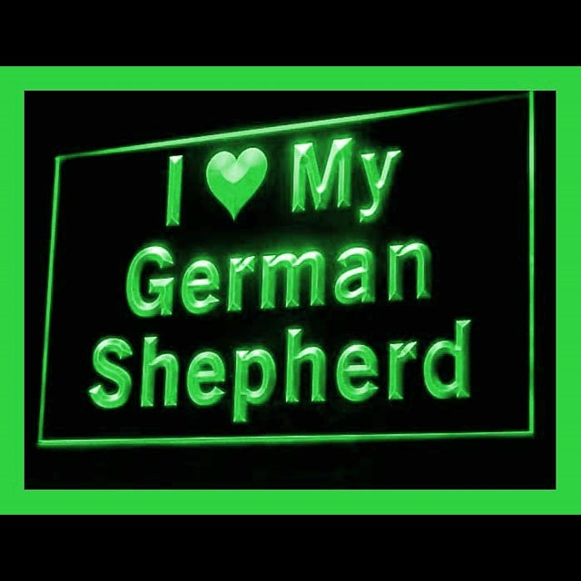 210110 I Love My German Shepherd Pets Shop Home Decor Open Display illuminated Night Light Neon Sign 16 Color By Remote