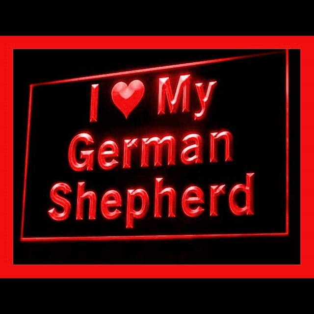 210110 I Love My German Shepherd Pets Shop Home Decor Open Display illuminated Night Light Neon Sign 16 Color By Remote