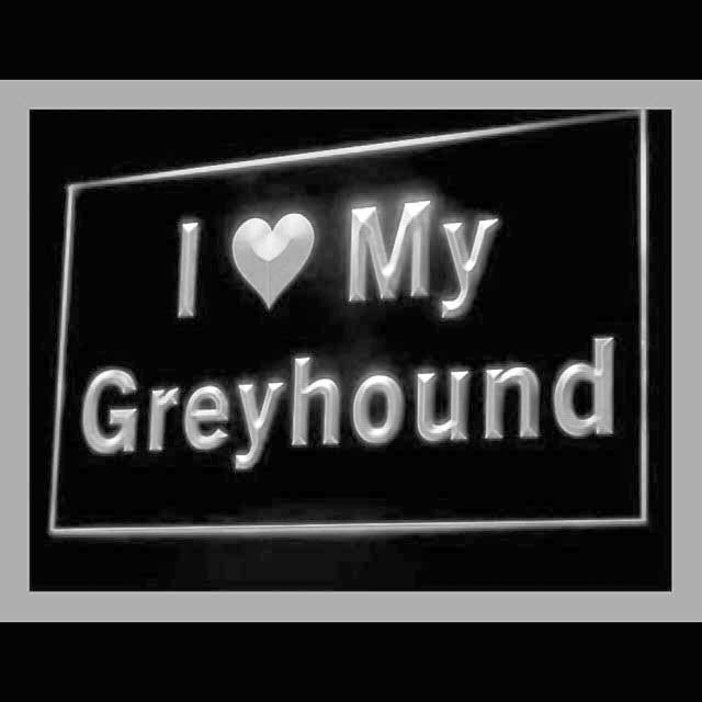 210111 I Love My Greyhound Pets Shop Home Decor Open Display illuminated Night Light Neon Sign 16 Color By Remote