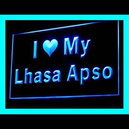 210113 I Love My Lhasa Apso Pets Shop Home Decor Open Display illuminated Night Light Neon Sign 16 Color By Remote