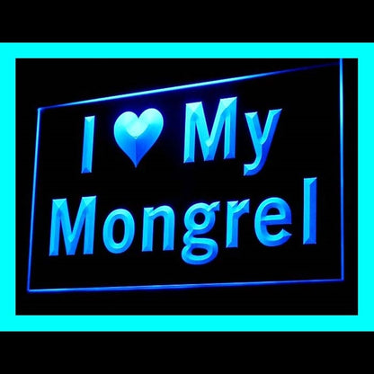 210115 I Love My Mongrel Pets Shop Home Decor Open Display illuminated Night Light Neon Sign 16 Color By Remote